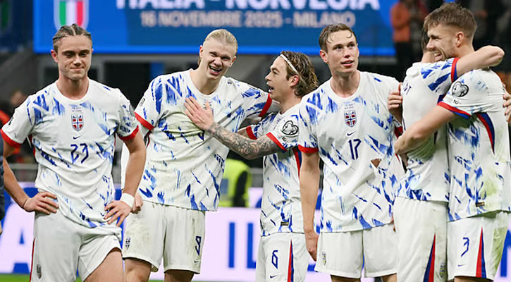 হলান্ডের রেকর্ড, ইতালির ভাগ্য ঝুলিয়ে রেখে বিশ্বকাপে নরওয়ে