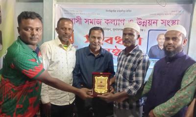 সুনামগঞ্জে ইরান প্রবাসীকে সংবর্ধনা